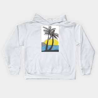 Palm Trees at Sunrise Kids Hoodie